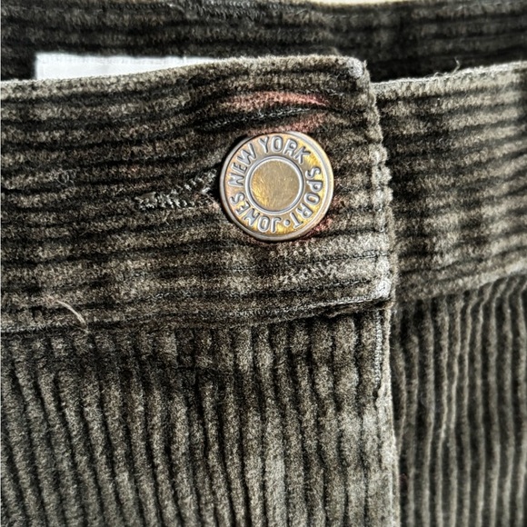 Jones New York Pants Sport Olive Green Y2K Corduroy 16W Plus Size Straight Leg - Picture 11 of 12